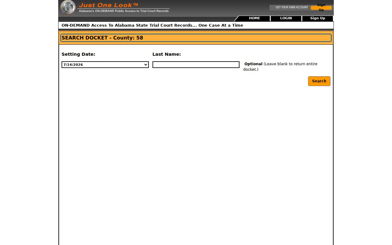 Lauderdale County court records public docket search LOC 58