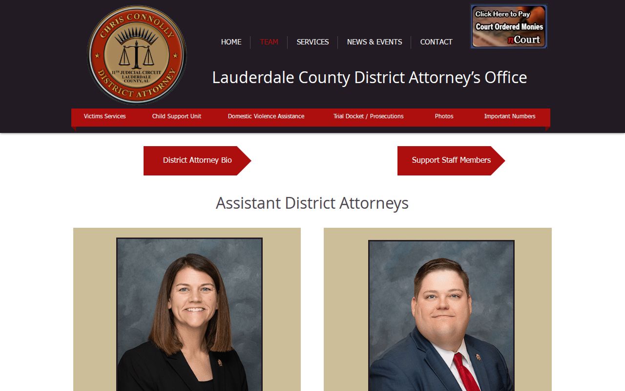 Lauderdale County criminal court records District Attorney team