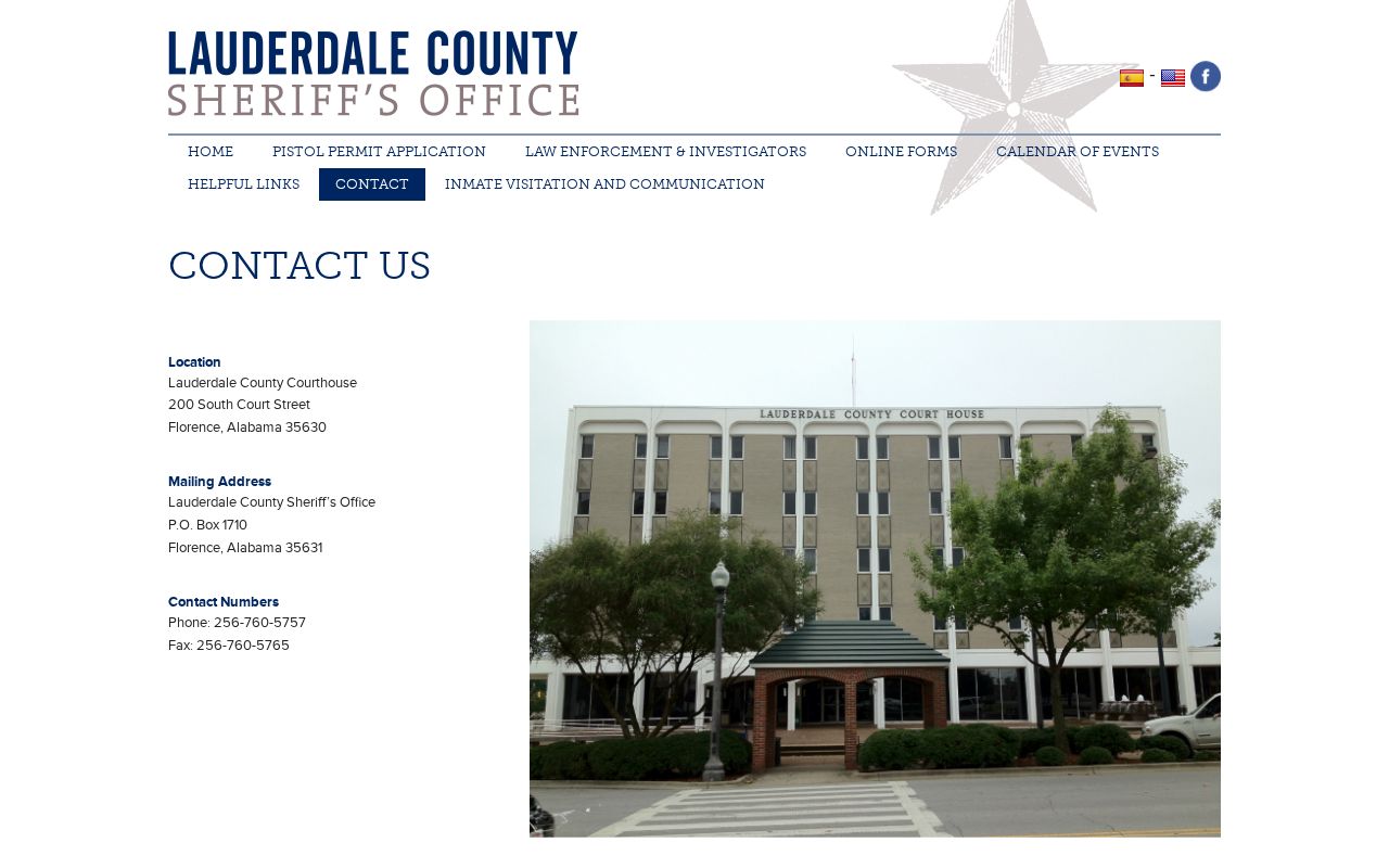 Lauderdale County inmate records sheriff contact page