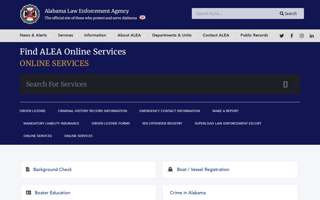 Lauderdale County traffic court records ALEA online services