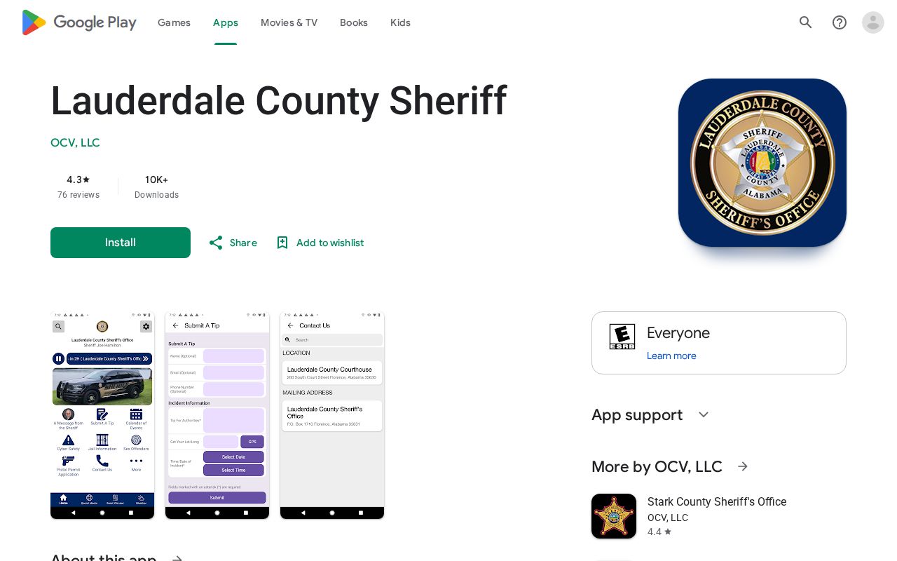Lauderdale County warrant records sheriff Android app