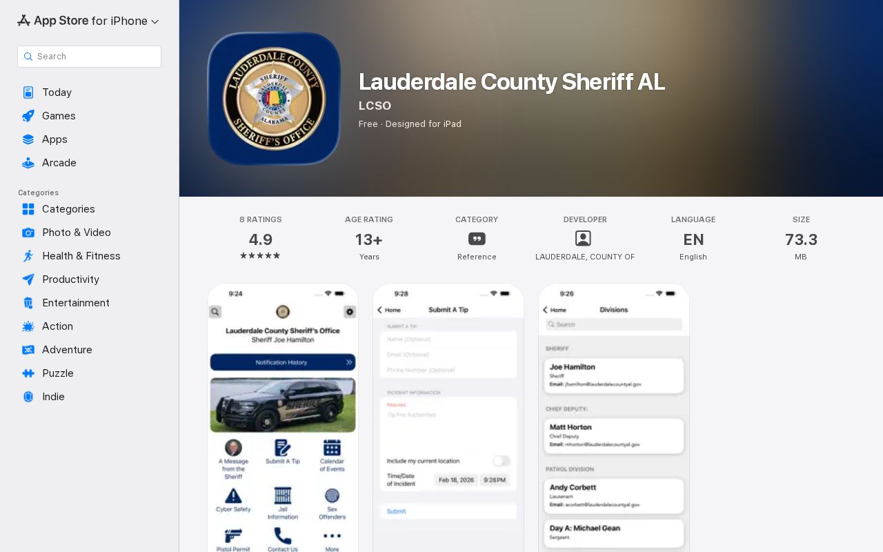 Lauderdale County warrant records sheriff iOS app